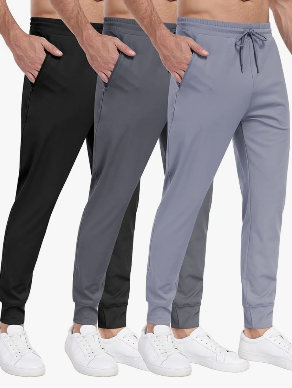 Men's Activewear Zipper Pockets,Workout Gym Traning Track Joggers Pants‎